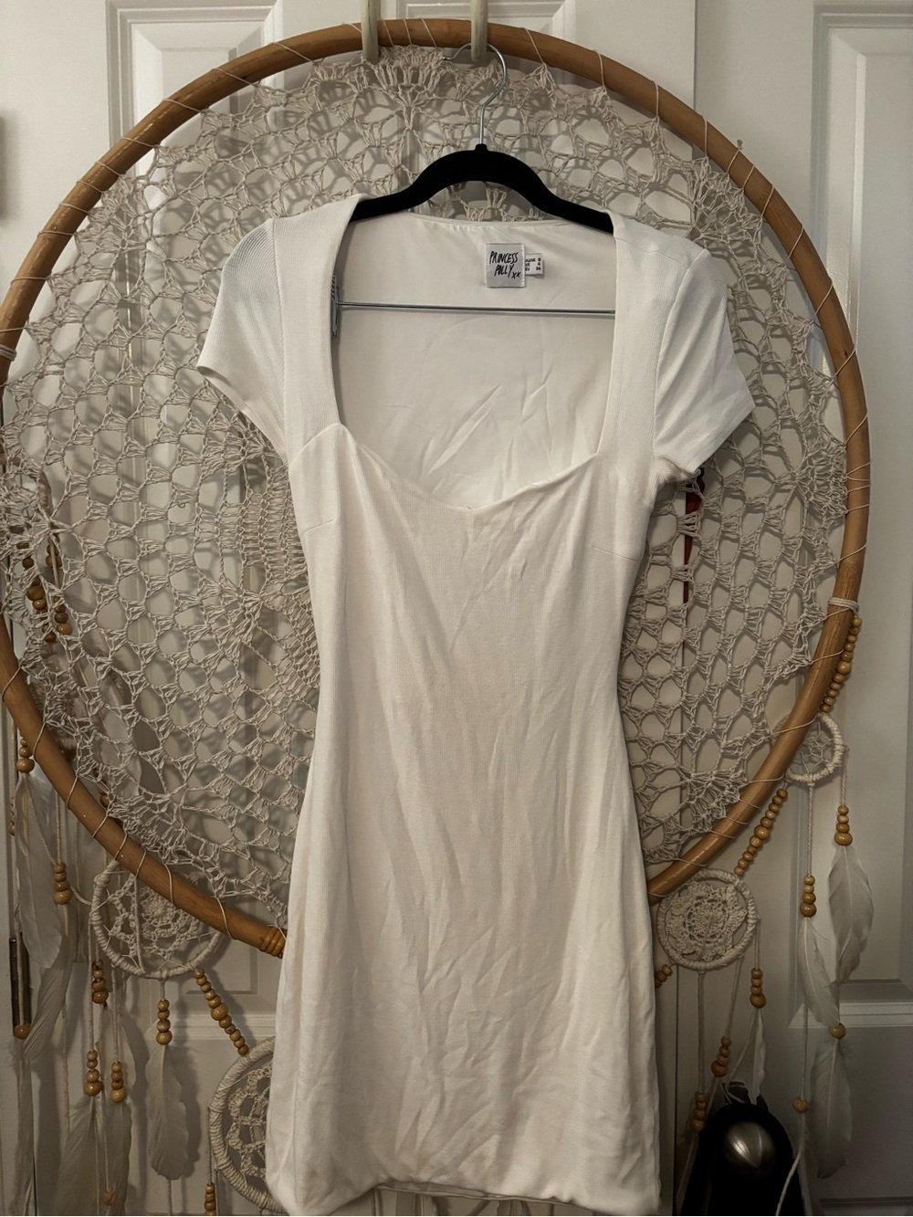 Princess Polly White Mini Scoop Neck Dress size US4 A00344